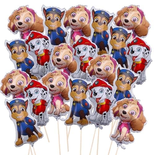 Toyland Pack Of 20 Assorted Paw Patrol Character Mini Balloons Sticks And Cups Included Birthday Party Decorations