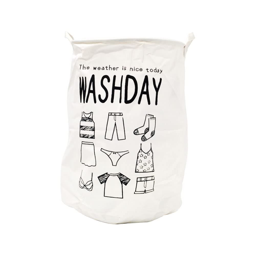 EZ Life Washday - Black, White Laundry Basket (40 x 50 cms) - 1 Pc