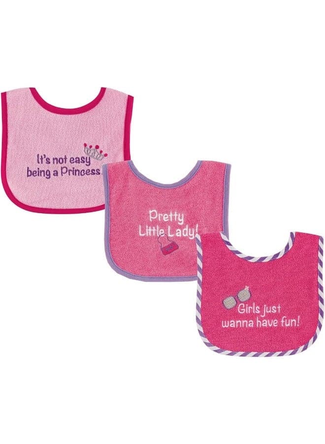 Luvable Friends unisex-baby Cotton Terry Drooler Bibs With Peva Back