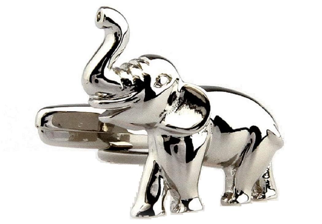 MRCUFF Elephant Pair Cufflinks in a Presentation Gift Box & Polishing Cloth