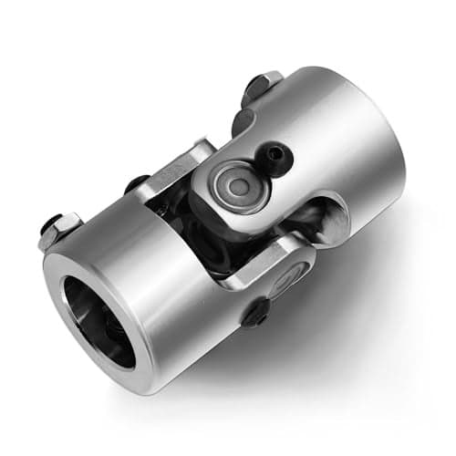 Ovabeyna 1 Round x 1 Round Chrome Steering Universal Joint Single U Joint ShaftTotal Length 83mm 314