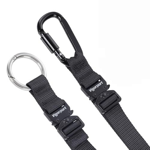 Vigorport 2 Pack Add A Bag Luggage Strap Jacket Gripper Heavy Duty Luggage Belt for Carry on Bag with Metal Carabiner Travel Suitcase Accessories Easy to Carry Your Extra Bags Black 2 Clips