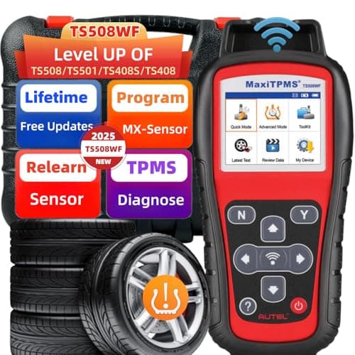 Autel MaxiTPMS TS508WF TPMS Relearn Tool, Upgrade of TS508 / TS408 TPMS Tool, Activate/Relearn All Sensors, Program Autel Sensors, TPMS Reset/Diagnosis, Read/Clear TPMS Code, Free Lifetime Update