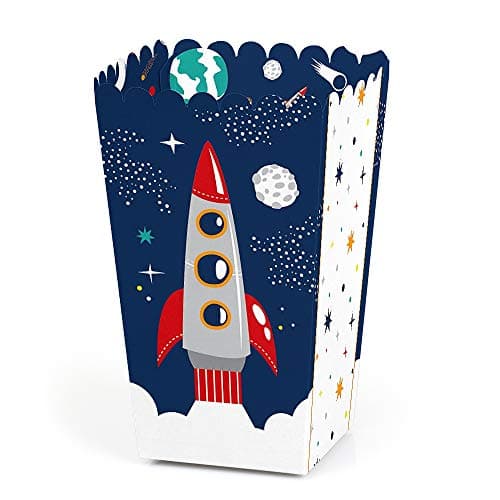 Big Dot of Happiness Blast Off to Outer Space Rocket Ship Baby Shower or Birthday Party Favor Popcorn Treat Boxes Set of 12