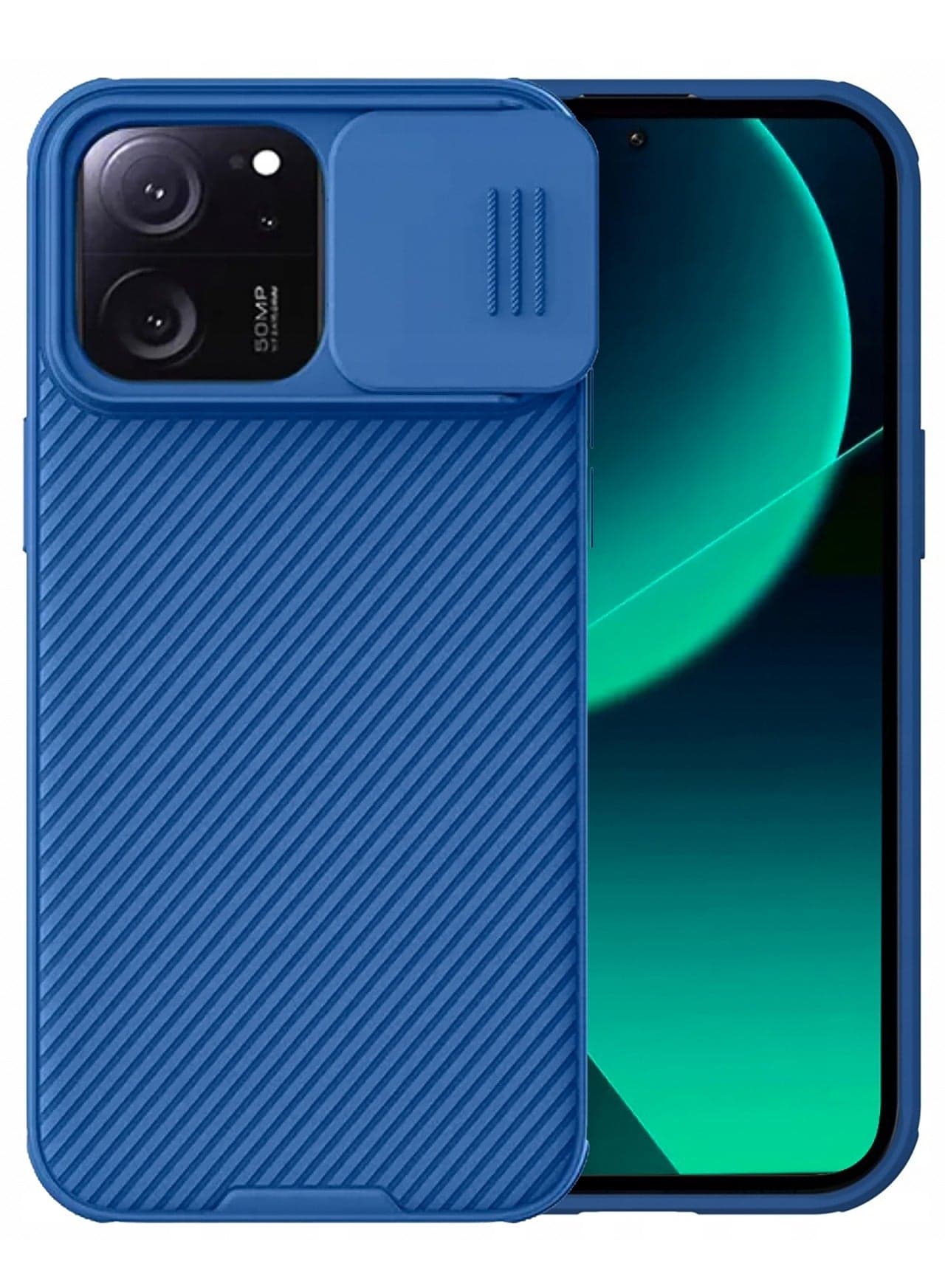 Protective Case for Xiaomi 13T Pro 5G, TPU Shockproof Airbags Frame with Camera Lens Protection Slide Cover, PC Anti-Fingerprint Mobile Back Cover, for Xiaomi 13T 5G 6.67-inch Slim Fit Phone Cases