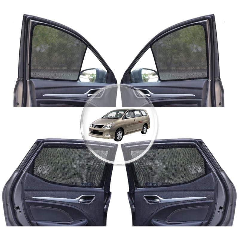 NEODRIFT 'NeoShade' Magnetic Car Sunshades for Toyota Innova (Set of 6 - Front, Middle & Rear - Zipper Only on Middle Row)(UV Protection, Magnetic Grip, Privacy & Heat Control)