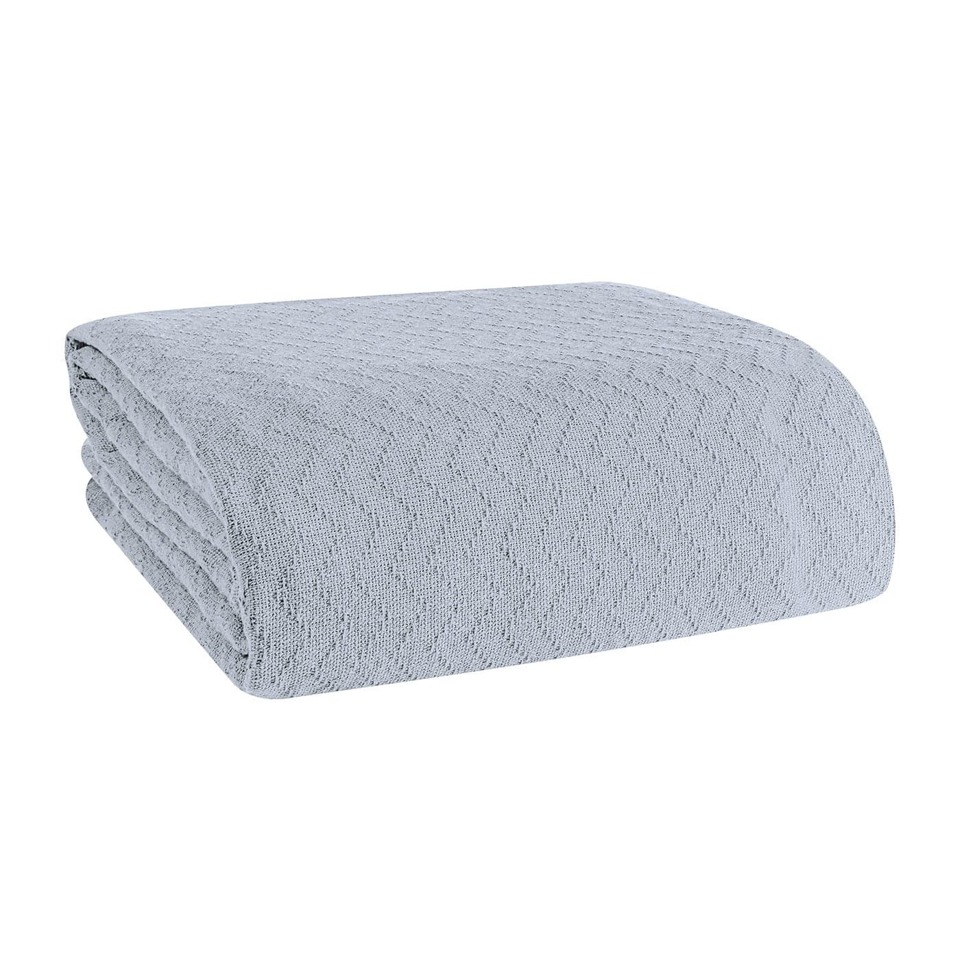 BELIZZI HOME 100 Cotton Bed Blanket Breathable Thermal Blanket Twin Size Soft Chevron 60x90 Perfect for Layering Any All Season Light Grey