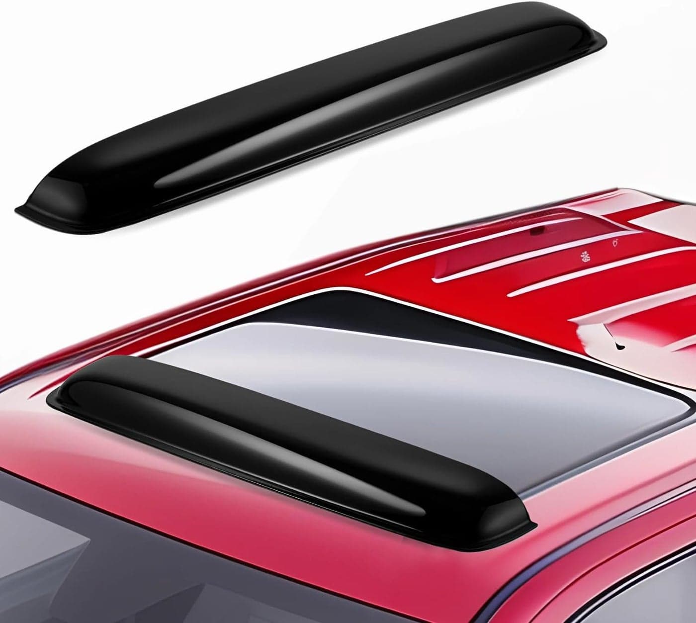 Voron Glass Extra Durable Wind Deflector for Sunroof Moon Roof 35.6" - Universal Smoke Black