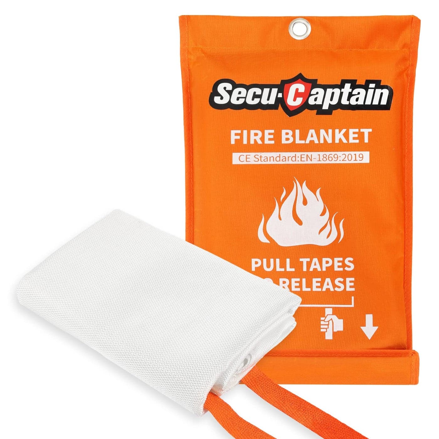 SecuCaptain Emergency Fire Blanket for Home and Kitchen 40x40 Flame Suppression Fiberglass Fire Blankets for House Camping Car Office Warehouse Survival Safety
