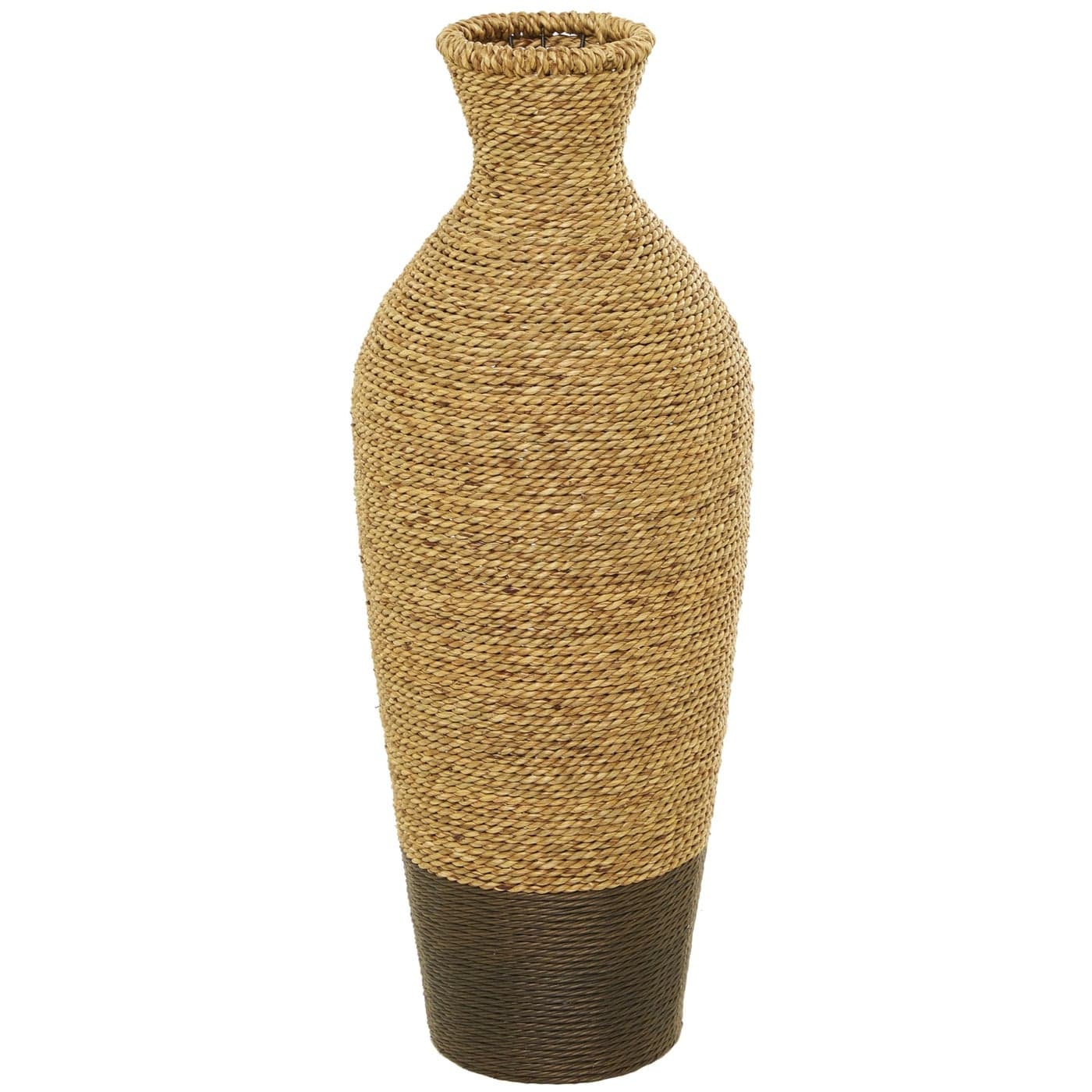Deco 79 Seagrass Handmade Decorative Vase Tall Woven Floor Centerpiece Vase Vase for Home Decoration 10 x 10 x 28 Brown