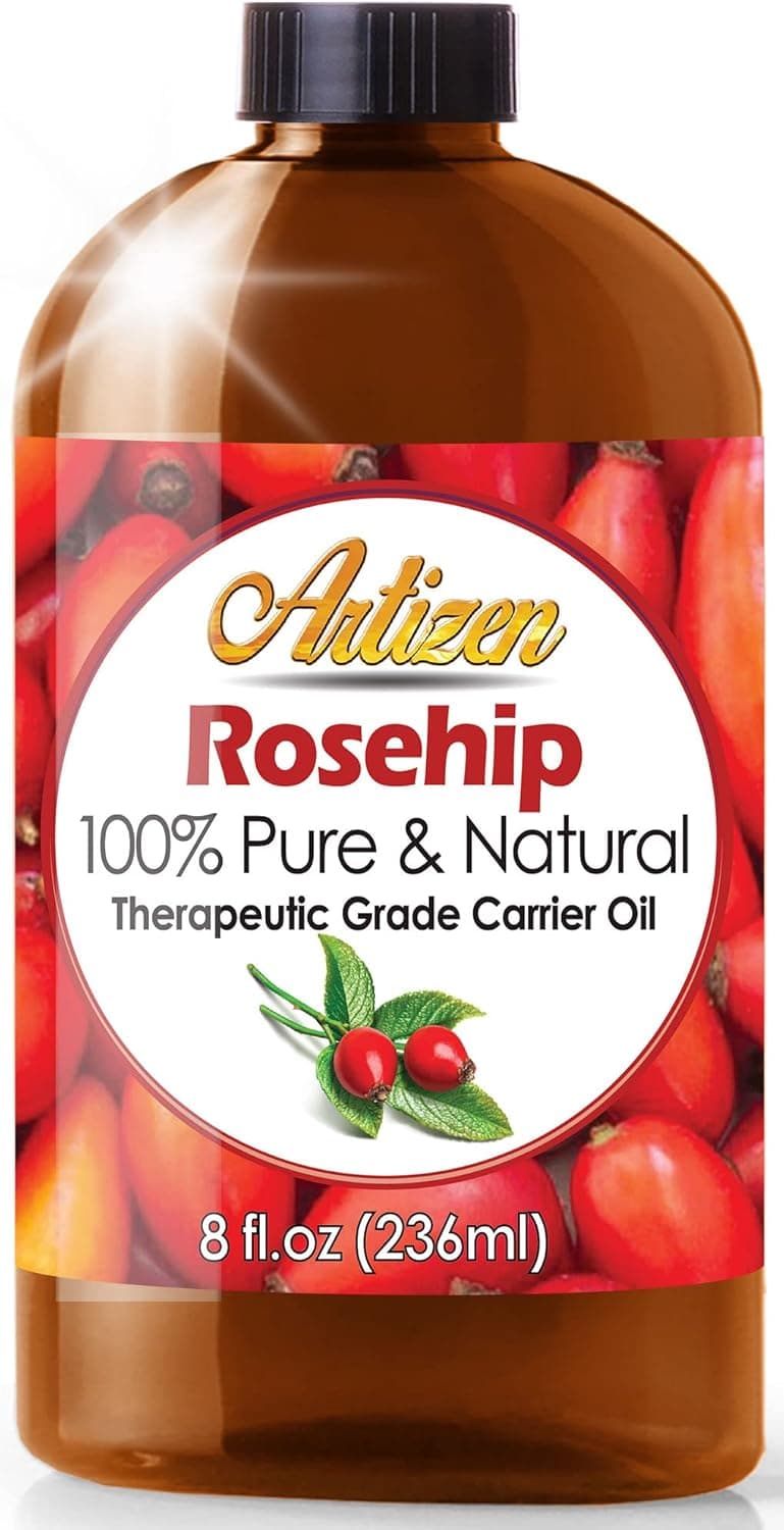 Artizen 8oz Rosehip Oil Pure Natural Cold Pressed Harvested From Fresh Roses Bushes Rose Seed Rose Hip Oil for your Face Nails Hands Rosehip Oil for Skin