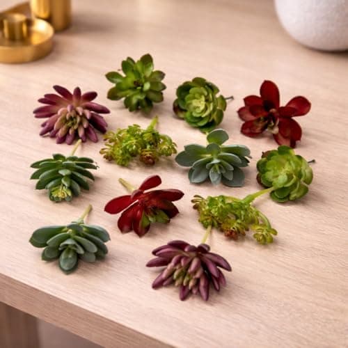 SATYAM KRAFT 12 Pcs Artificial Succulent Heads | Mini Green Fake Succulent unpotted Plants for DIY Crafts, Home Decor, Office Desk, Table Decoration, Indoor Outdoor Decorative & Gifting (Pack of 12)
