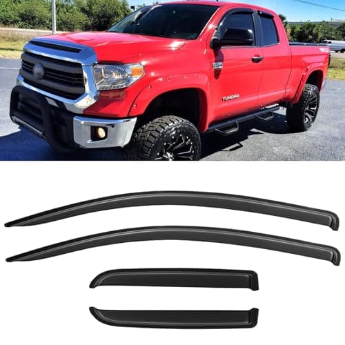 Window Visors Rain Guards for 20072021 Toyota Tundra Extended Cab OutChannel Window Vent Wind Deflectors Visors Shades for 0721 Tundra Double Cab
