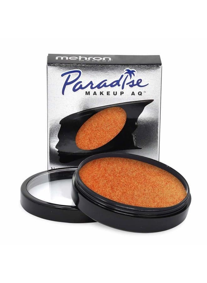 Makeup Paradise Makeup AQ Pro Size | Stage & Screen, Face & Body Painting, Special FX, Beauty, Cosplay, and Halloween | Water Activated Face Paint & Body Paint 1.4 oz (40 g) (Metallic Orange)