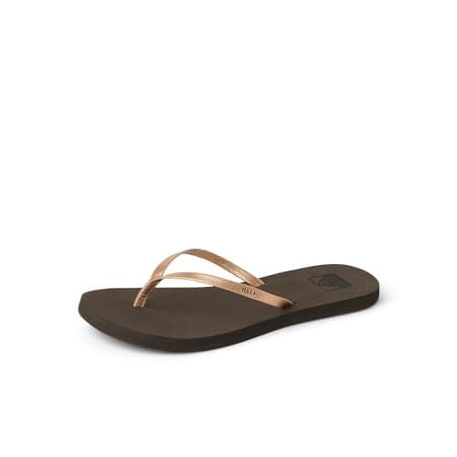 Reef Bliss Nights Womens Flip Flop, Super Lightweight and Soft Footbed, Thin Strap Beach Sandal, Rose Gold, 7