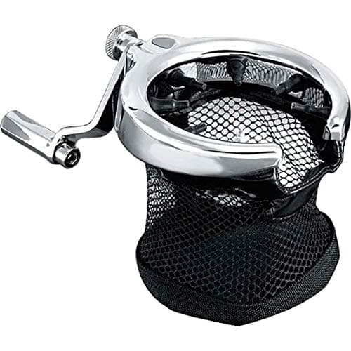 Kuryakyn 1481 Motorcycle Accessory Passenger DrinkCup Holder with Mesh Basket for 20012017 Honda Gold Wing GL1800 F6B Motorcycles Chrome Silver