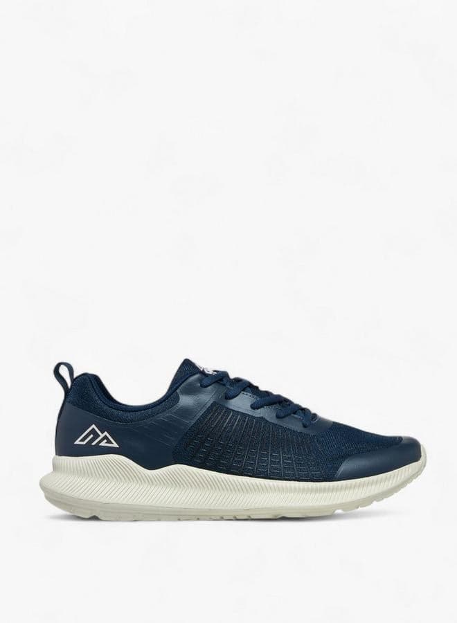 Panelled Lace-Up Sports Shoes With Pull Tab