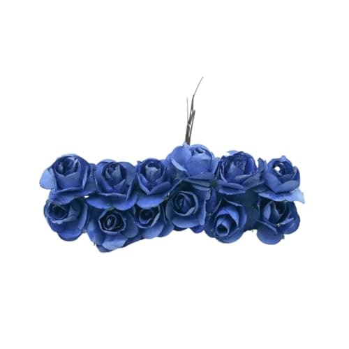 R H LIFESTYLE 144 Pcs Artificial Rose Small Flower Bunches Handmade Royal Blue Paper Flower for Gift Packing, Art & Craft, Decoration