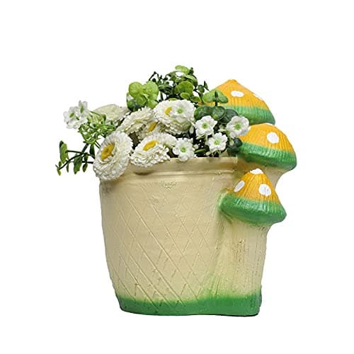 Wonderland Mushroom Pot (Pots and planters Ideal fo Small Plants and Succulents) (Yellow)