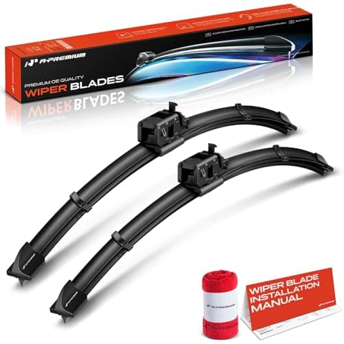 A-Premium 16" + 16" Windshield Wiper Blades Compatible with Mercedes-Benz G63 AMG 2019-2024, G550 2019-2024 - MB Connector, with Wear Indicator & Towel, Left and Right (Pack of 2)