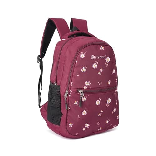 HYDER Blossom 25L Latest and Stylish School Bag for Girls - Perfect for School, College, Office, Travel and Tution Durable School bags for Kids And Women | Perfect Girls Bag (Mehroon)