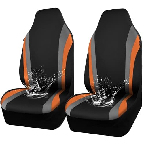 CAR PASS AquaShield Neoprene Waterproof Car Seat Covers Front Seats Only High Back Bucket Seat CoverAirbag CompatibleSeat Covers for Women Girl Universal Fit for Auto Truck Van SUV Black Orange