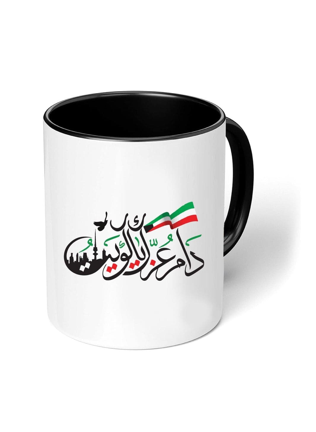 Kuwait National Day Sleek and Stylish Two-Tone Ceramic Coffee Mug - Kuwait Skyline Mug - Perfect for Kuwait National Day - 11 Oz