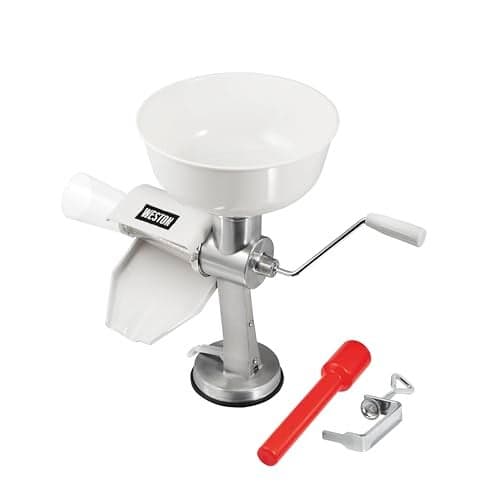 Weston Food Strainer and Sauce Maker for Tomato, Fresh Fruits and Vegetables ,White