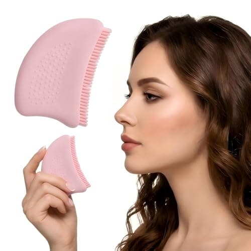 Silicone Lymphatic Contour Face Brush 2in1 Facial Gua Sha Massager for Lymphatic Drainage Puffiness UltraHygienic Washable Skin Sculpting Tool for Jawline Neck Sensitive Skin