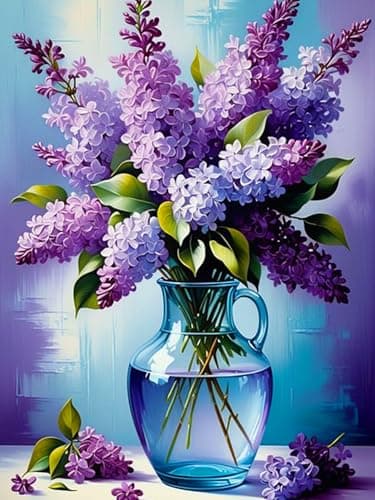 Axquilon Flower Diamond Arts Kits for AdultsFlowers Diamond Painting Kits for Adults 5D Vase Diamond Art Kits DIY Floral Gem Art DIY Crafts Kits Home Wall Decor Gifts 12x16 inch
