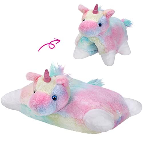 Glow Guards 16 Rainbow Unicorn Stuffed Animal Cute Soft Lovely Colorful Plush Toy Pillow Bedtime Sofa Decors Birthday Christmas Childrens Day Gifts for Toddlers Kids