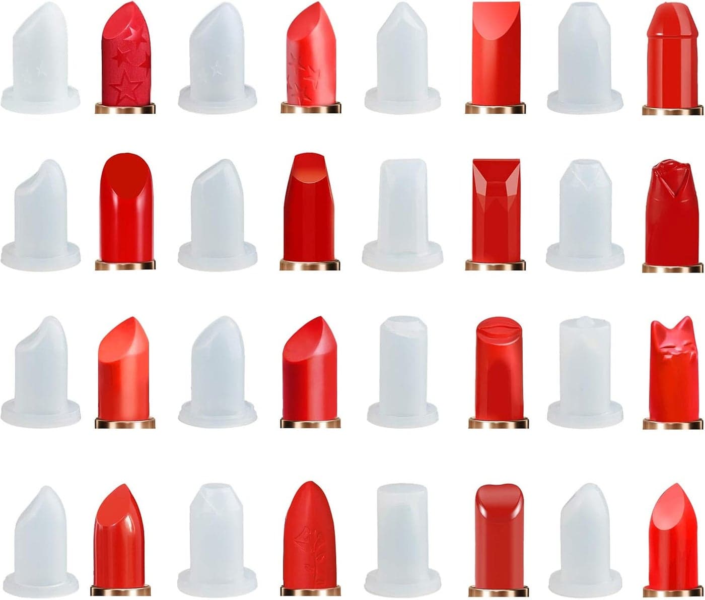 AHANDMAKER 16 Style Lipstick Mold Silicone DIY Makeup Cosmetics Lipstick Mould for DIY Lipstick Lip Cream Making Lipstick Fix