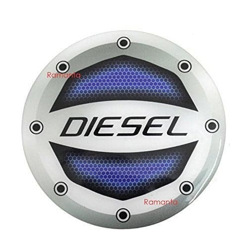 Ramanta® Reflective Blue Diesel Decal/Sticker for Car Fuel Lid Compatible for Swift Dzire (Sticker Size: 10cm X 10cm) (Pack of 1)