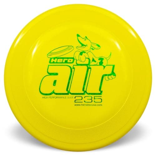 Hero Disc USA Hero Air 235 Dog Frisbee Outdoor Dog Toy and Pet Frisbee Lightweight Dog Flying Disc Yellow