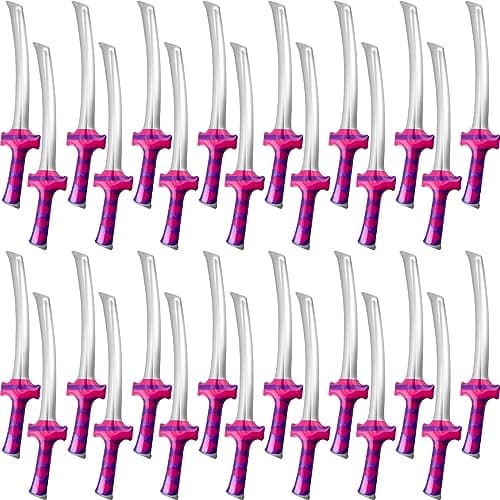 Fahacop 30 Pack 30 Inch Inflatable Ninja Katana Blow up Samurai Sword Inflatable Weapons for Kids Halloween Pool Birthday Party Supplies