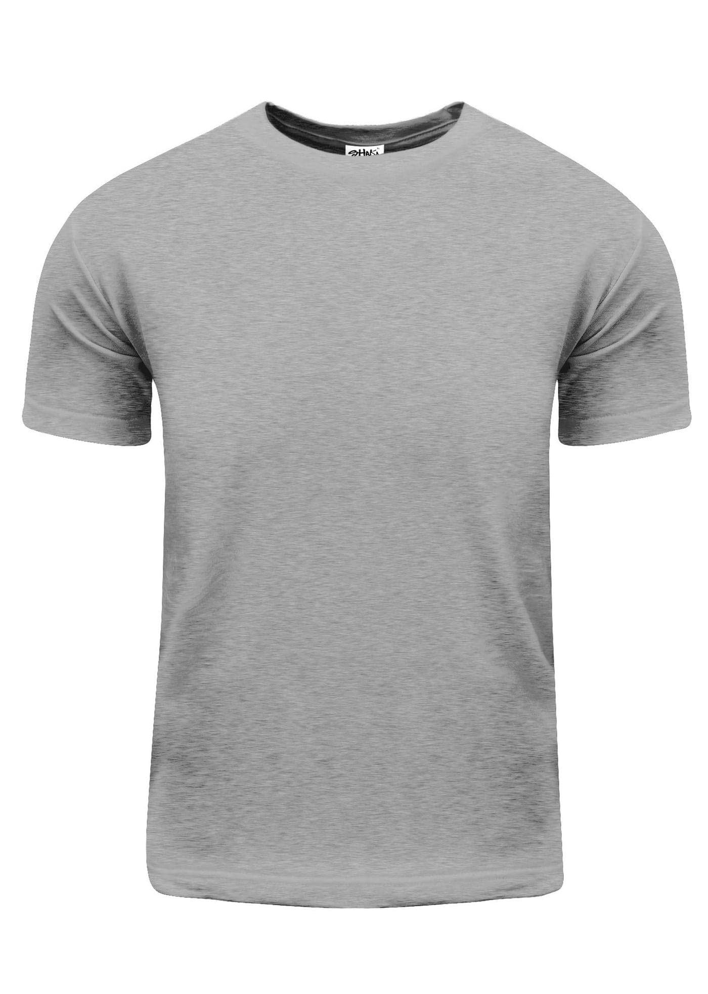 Shaka Wear Men's Cotton T-Shirt – Basic Short Sleeve Crew Neck Plain Classic Tee Top Tshirts Active Regular Big Size ACS05 H.Grey L