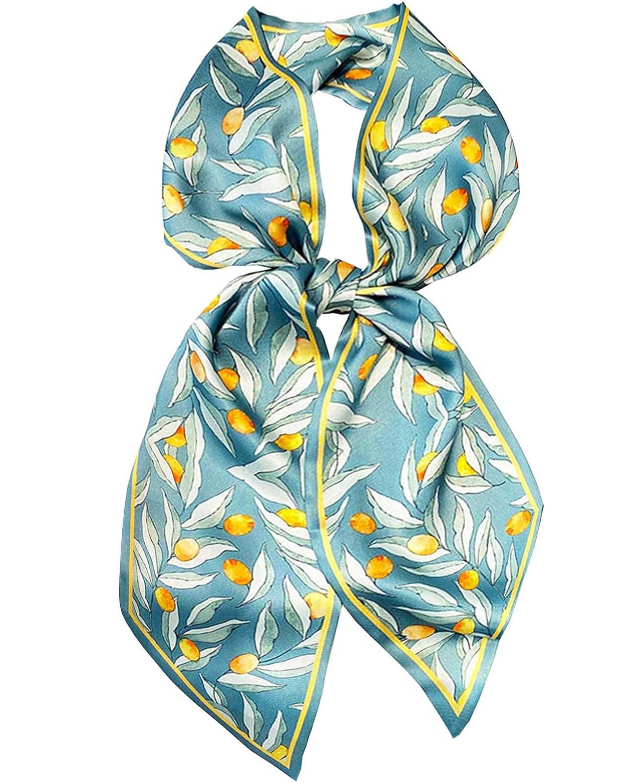 Hioyiwse Head Scarf Hair Neck Scarves For Women Purse Bag Scarfs For Handbags Silky Long Thin Satin Headscarf Fashion Lightweight 59 * 5.9inch B25