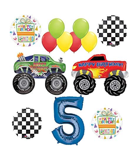 Monster Truck Party Supplies 5th Birthday Balloon Bouquet Decorations