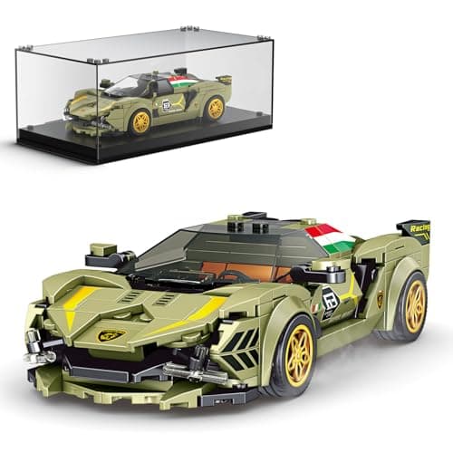 Mould King Speed Champion Super Car Building Sets with Display Case Model Car Kits Sports Building Blocks Cool Simulation Cockpit Race Kits for Adults Kids 8333 PCS