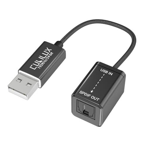 Cubilux USB A to TOSLINK Optical Audio Adapter Unidirectional USB Type A to SPDIF Digital Converter SPDIF Transmitter for Computer Laptop PC PS54 ONLY NOT for TV Or Other Devices
