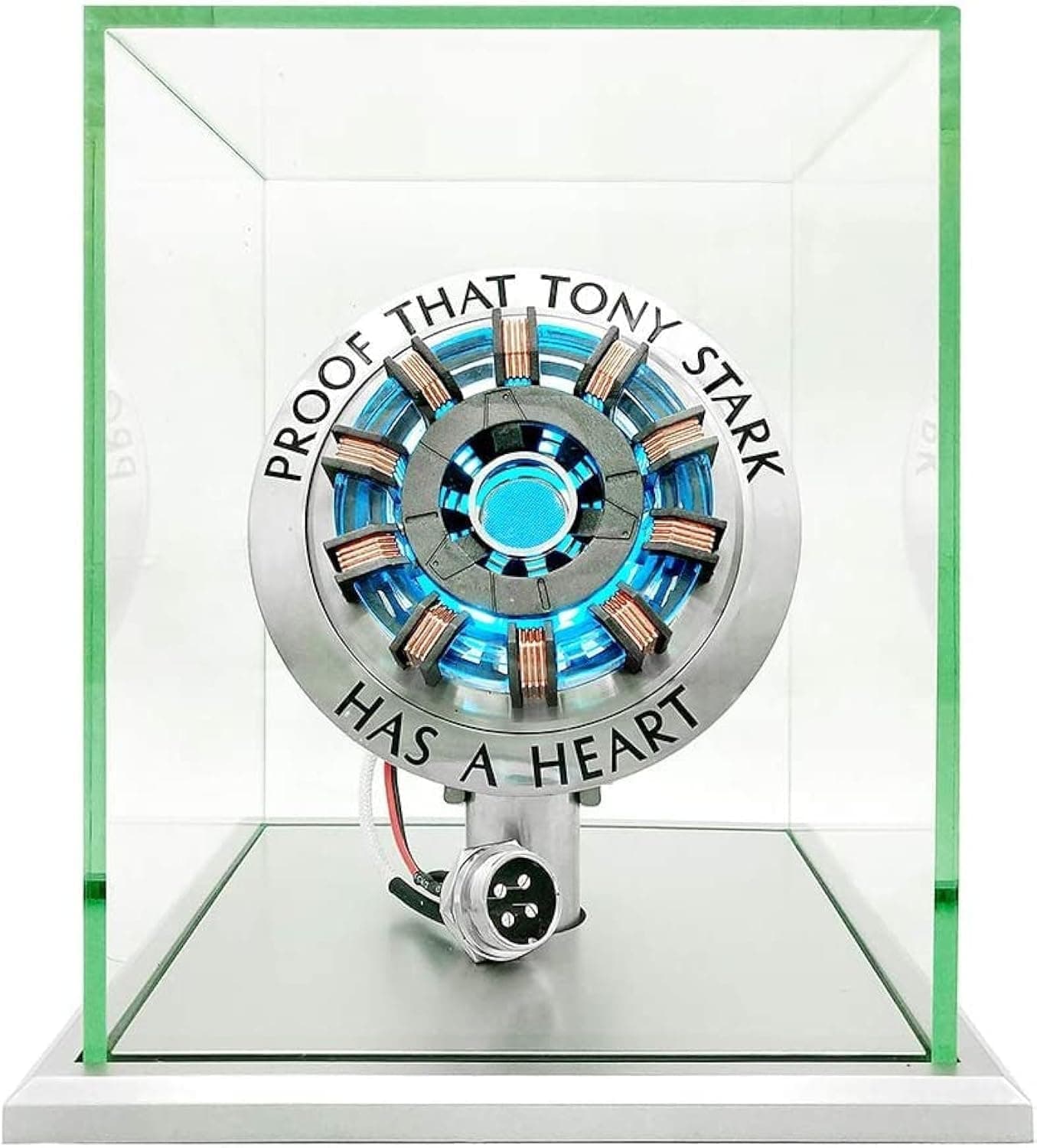Lonyiabbi Arc Reactor MK2-1:1 Scale, USB Powered LED Light with Vibration Sensor, No Assembly, Display Case Included