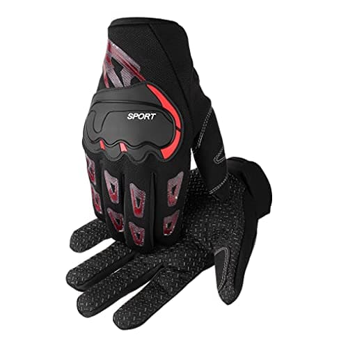 Auto Hub Nylon Bike Riding, Cycling Sports Gloves for Men & Women-(Color: Red, Full Finger Gloves -Medium, 1 Set)