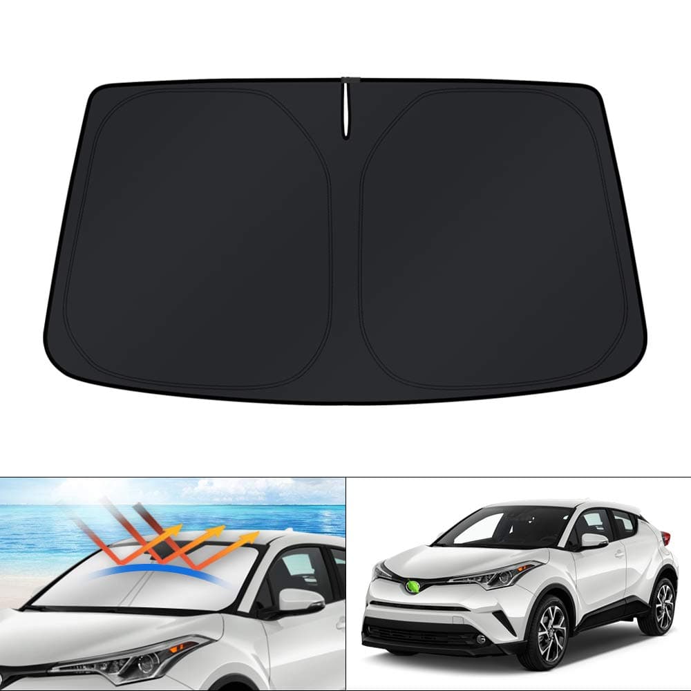 KUST Windshield Sun Shade for Toyota CHR 20182023 CHR Window Cover Sun Visor Foldable Sunscreen Blocks UV Rays Keep Your Car Cooler