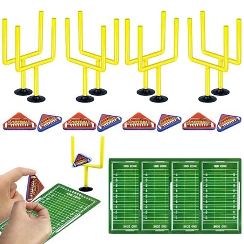 20 PCS Yellow Mini Flick Football Games Mini Table Top Sports Games with Foam Footballs Goal Post and Cards Finger Toys Office Indoor Football Sports Party Favors Birthday Gifts Office Desk Toys