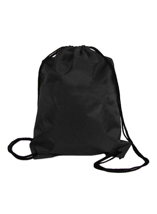 Nylon Drawstring Outdoor Backpack Black