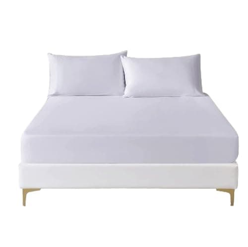 Funky Gadgets Super King Size Deep Fitted Sheets White 100 Egyptian Cotton Bedding Sheet Deep Fitted Sheet 30 Extra Deep Pocket Bedsheets Plain Dyed Bedding Set no Pillow case