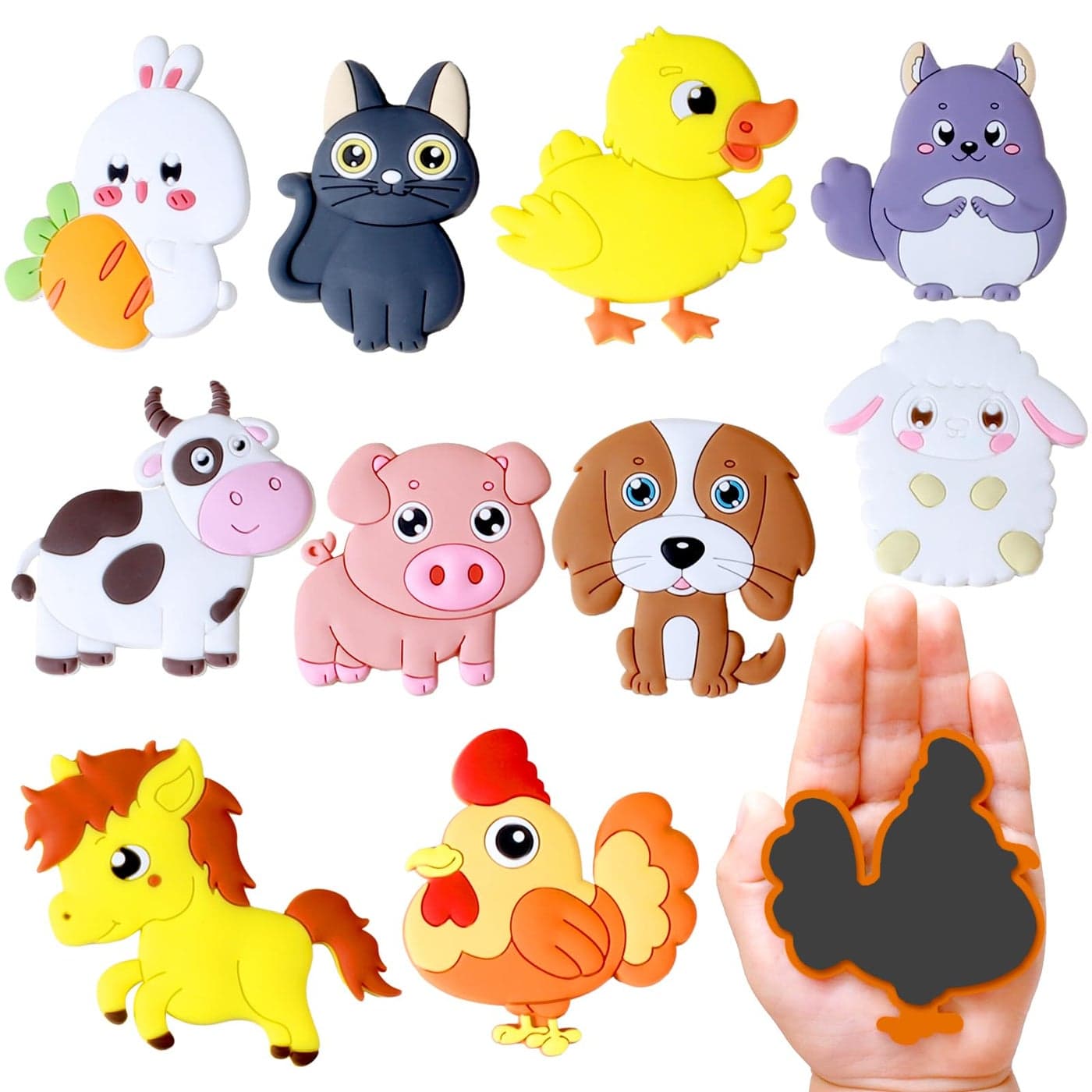 SUPINEEDO Refrigerator Magnets for Kids Cute Farm Animals Fridge Magnet for Toddlers 13 Kids Magnets for Fridge Baby Educational Gift Full Back Magnetic Toddler Magnets