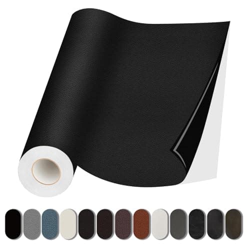 Lifeshoon Leather Repair Patch Self Adhesive Leather Repair Large Vinyl Patch Tape for Couches Furniture Car Seats Cabinets Wall Handbags Black 35X79 Inch