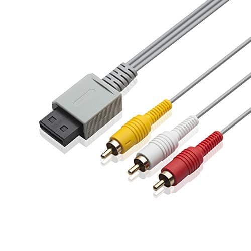 TENINYU 6FT AV Cable for Wii Wii U, Composite 3 RCA Gold-Plated Cable Cord Wire Main 480P Compatible with Wii/Wii U TV HDTV Display
