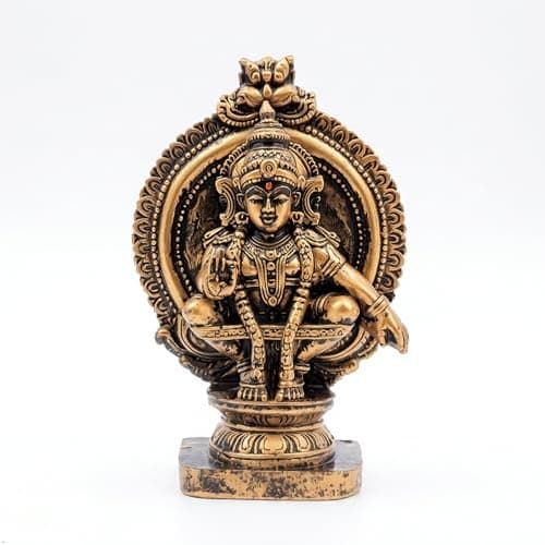 HEENA HOME DECOR | Goddess Ayyappa Idol | Idol | 11 CM | Copper Color | Polystone